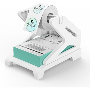image:imageRongta Label Holder for Rolls and FanFold Labels Thermal Sticker Roll Holder for Desktop Thermal Printer Label Dispenser Supplies for Office Home WhiteWhite