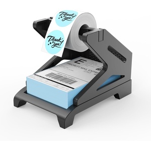 image:imageRongta Label Holder for Rolls and FanFold Labels Thermal Sticker Roll Holder for Desktop Thermal Printer Label Dispenser Supplies for Office Home WhiteBlack