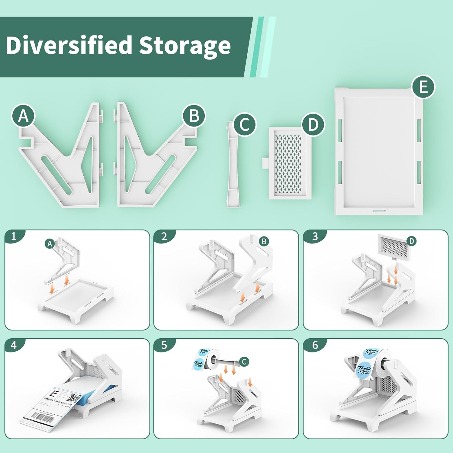 image:imageRongta RP425 Grey Label Printer220 PCS 4 6 LabelsWhite Label Holder