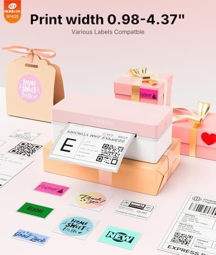 image:imageRongta RP425 Pink Label Printer100 PCS LabelsPink Label Holder