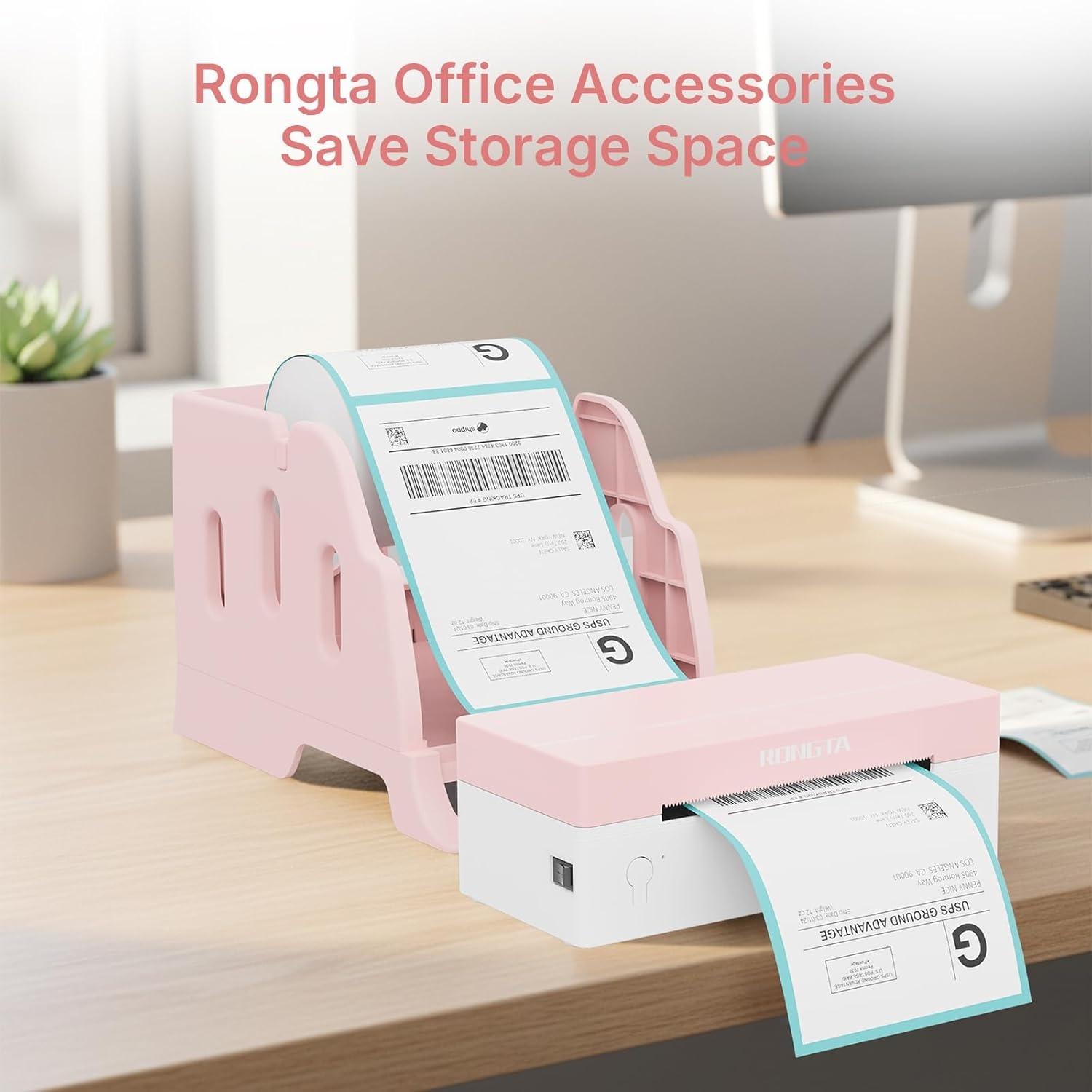 image:imageRongta RP425 Pink Label Printer100 PCS LabelsPink Label Holder