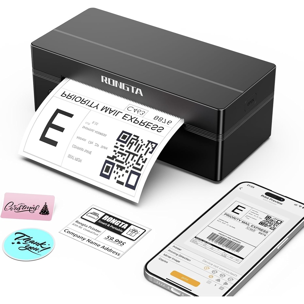 image:imageRongta Bluetooth Thermal Shipping Label Printer Wireless 4x6 Label Printer for Shipping PackagesampSmall Business Compatible WindowsMacAndroidiOS Support USPS UPS Etsy Shopify RP425