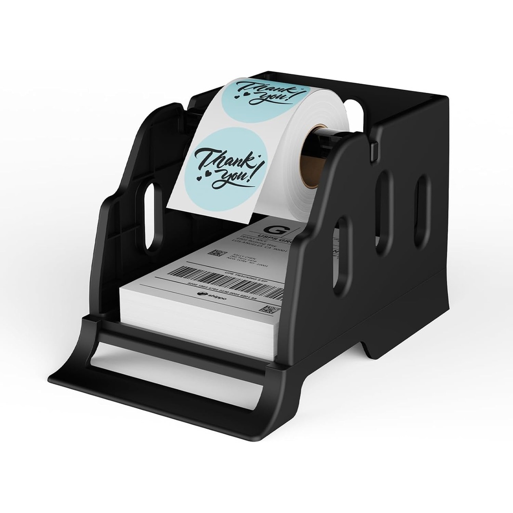 image:imageRongta Label Holder for 4x6 Thermal Printers Thermal Stickers Holder for Desktop Thermal Printer Label Dispenser Supplies for Office Home for Small Business Black