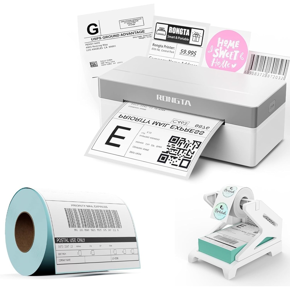 image:imageRongta RP425 Grey Label Printer220 PCS 4 6 LabelsWhite Label Holder
