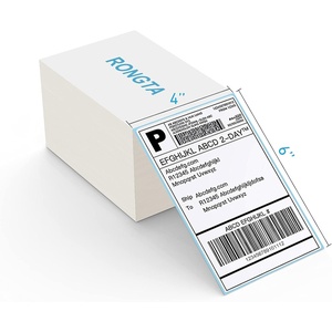 image:imageRongta Fanfold Direct Thermal Label Shipping Label 4x6 Permanent Adhesive Clear Printing Commercial Grade 500 Labels